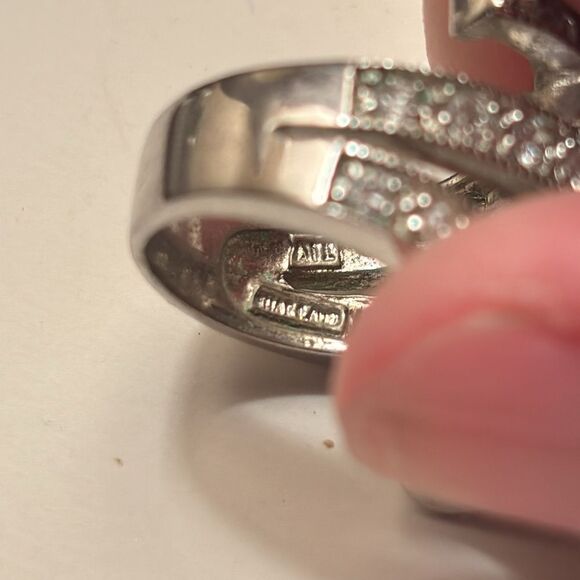 Square Cut Imperial Topaz 925 Silver Cocktail Ring with Twist white quartz - Picture 7 of 8